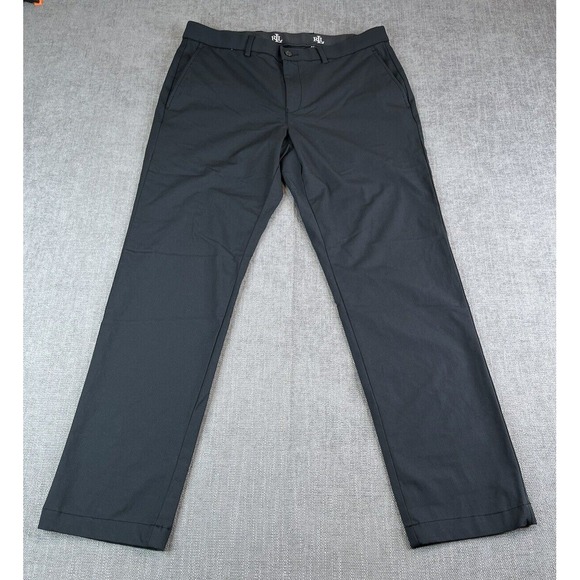 Lauren Ralph Lauren Black Label Dress Pants Mens Black Stretch Slacks - Sz 34x30 - Picture 2 of 9